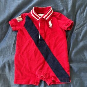 Boys Ralph Lauren baby romper 0-3 months